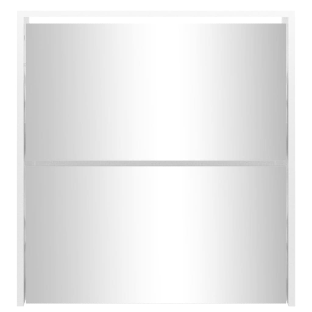 skoskab med spejl 2 hylder 63x17x67 cm hvid højglans