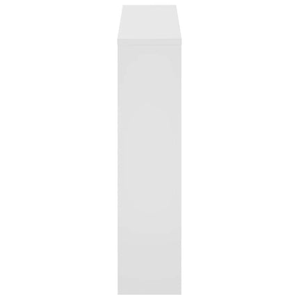 skoskab med spejl 2 hylder 63x17x67 cm hvid højglans