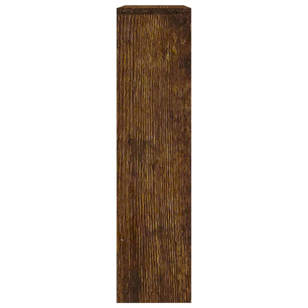 skoskab med spejl 2 hylder 63x17x67 cm røget egetræ