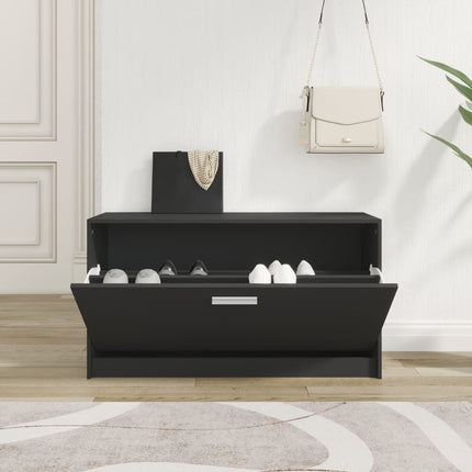 skobænk sort 80x24x45 cm konstrueret træ