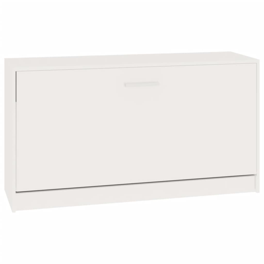 skobænk højglans hvid 80x24x45 cm konstrueret træ