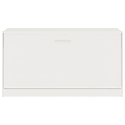 skobænk højglans hvid 80x24x45 cm konstrueret træ