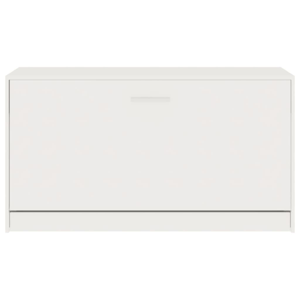 skobænk højglans hvid 80x24x45 cm konstrueret træ