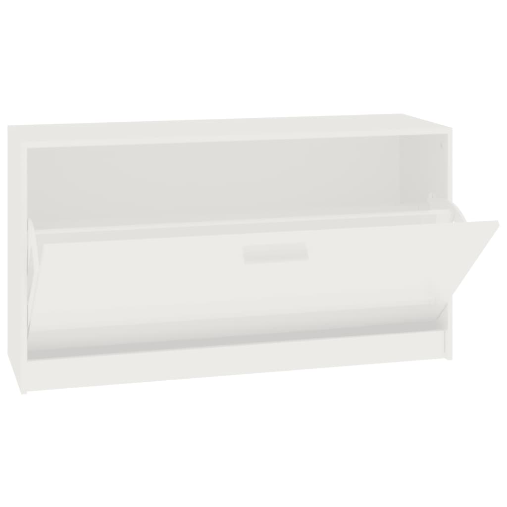 skobænk højglans hvid 80x24x45 cm konstrueret træ