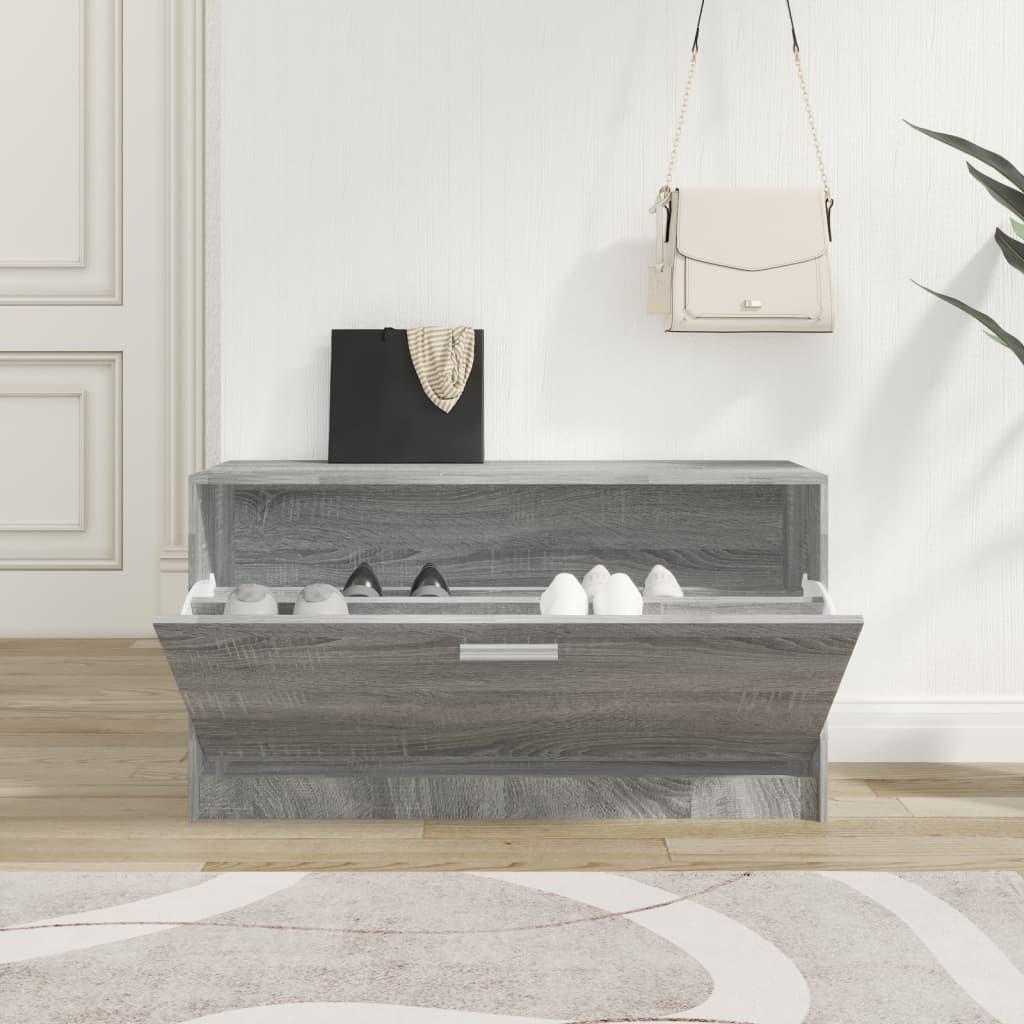 skoreol 80x24x45 cm konstrueret træ grå sonoma-eg