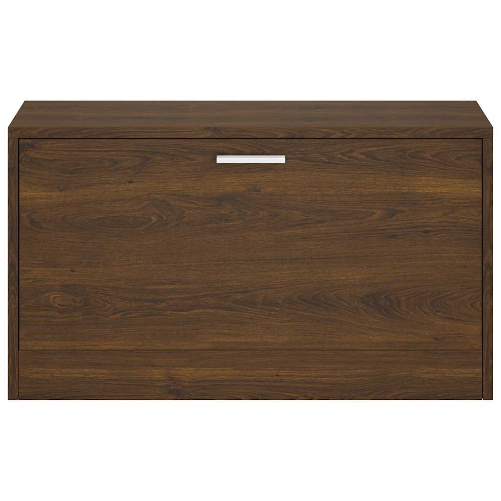 skobænk 80x24x45 cm konstrueret træ brun egetræsfarve