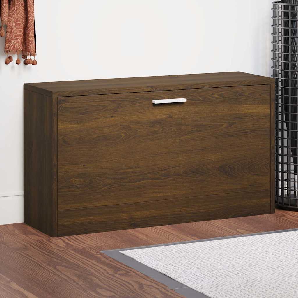 skobænk 80x24x45 cm konstrueret træ brun egetræsfarve
