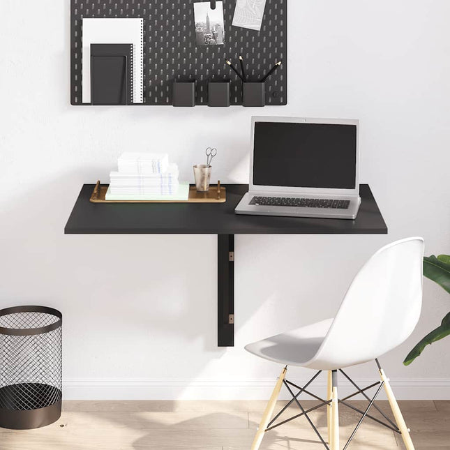 væghængt klapbord 100x60x56 cm konstrueret træ sort