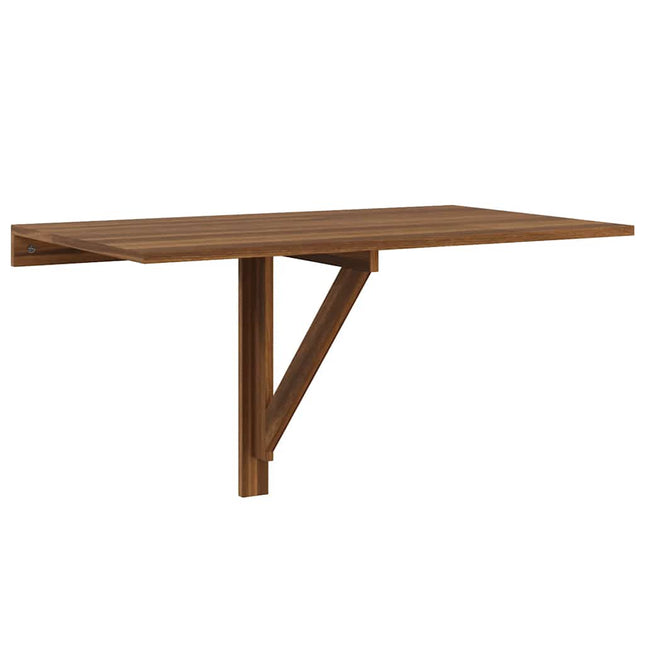 væghængt klapbord 100x60x56cm konstrueret træ brun egetræsfarve