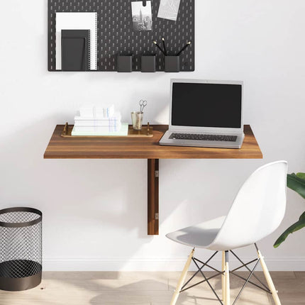 væghængt klapbord 100x60x56cm konstrueret træ brun egetræsfarve