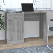 skrivebord med skab 100x40x73 cm konstrueret træ grå sonoma-eg