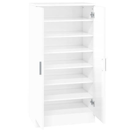 skoreol 55x35x108 cm konstrueret træ hvid højglans