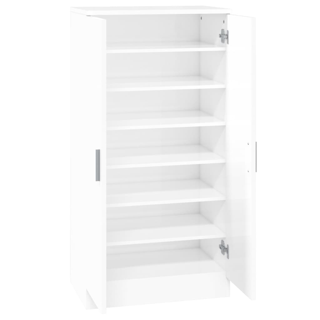 skoreol 55x35x108 cm konstrueret træ hvid højglans