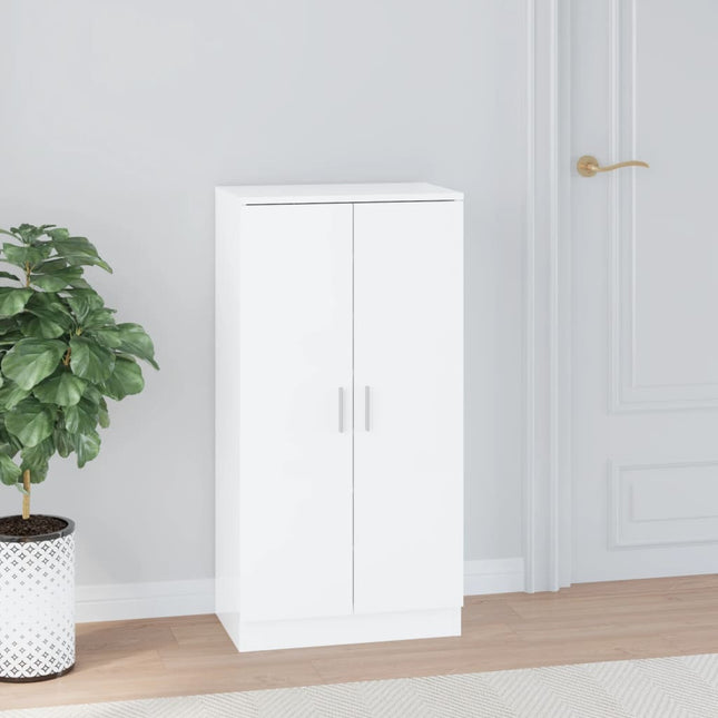 skoreol 55x35x108 cm konstrueret træ hvid højglans