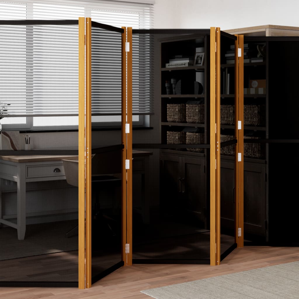 6-panels rumdeler 420x180 cm sort billede