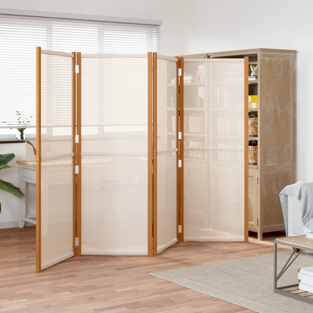 4-panels rumdeler 280x180 cm cremefarvet