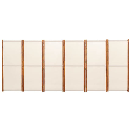 6-panels rumdeler 420x180 cm cremefarvet
