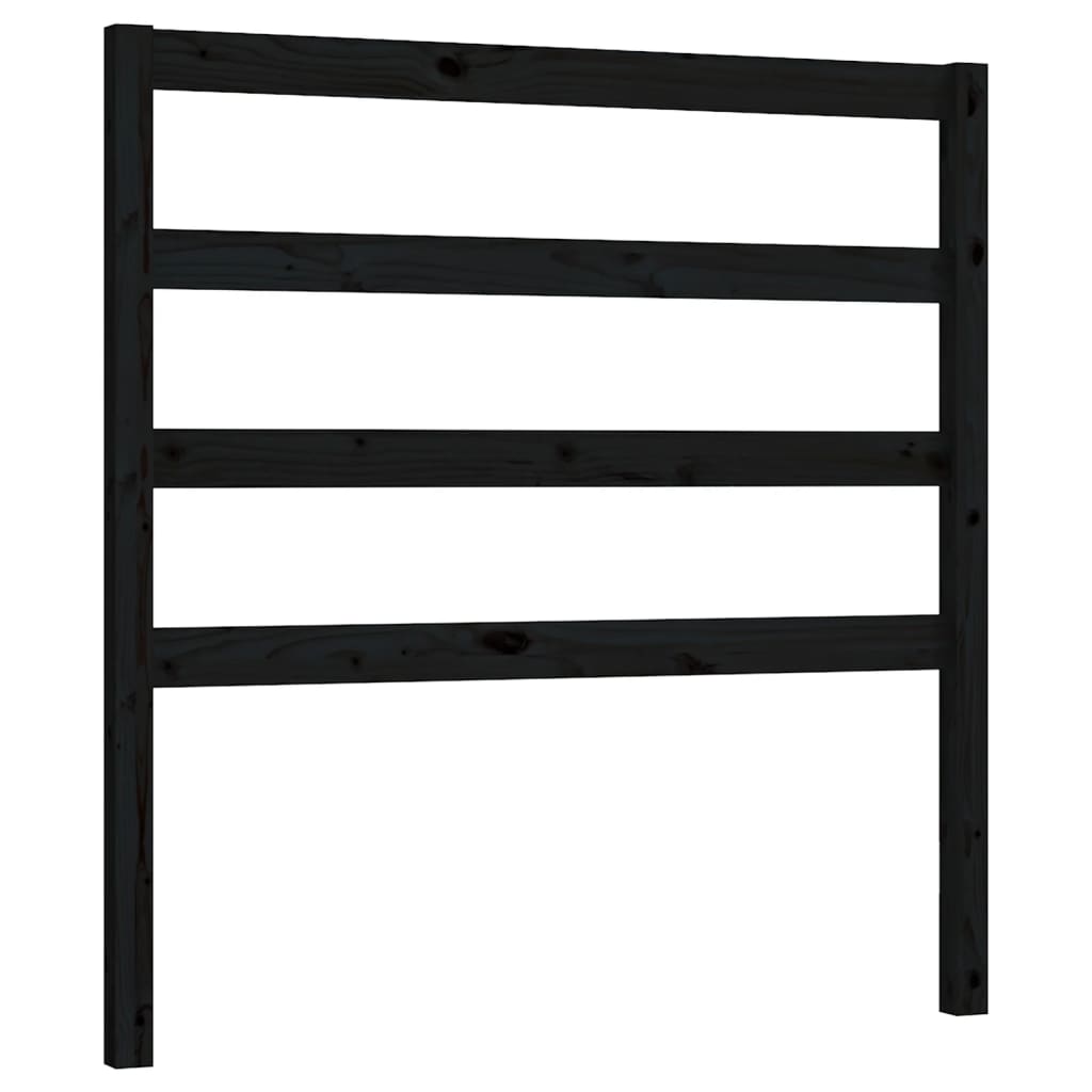 sengegærde 81x4x100 cm massivt fyrretræ sort