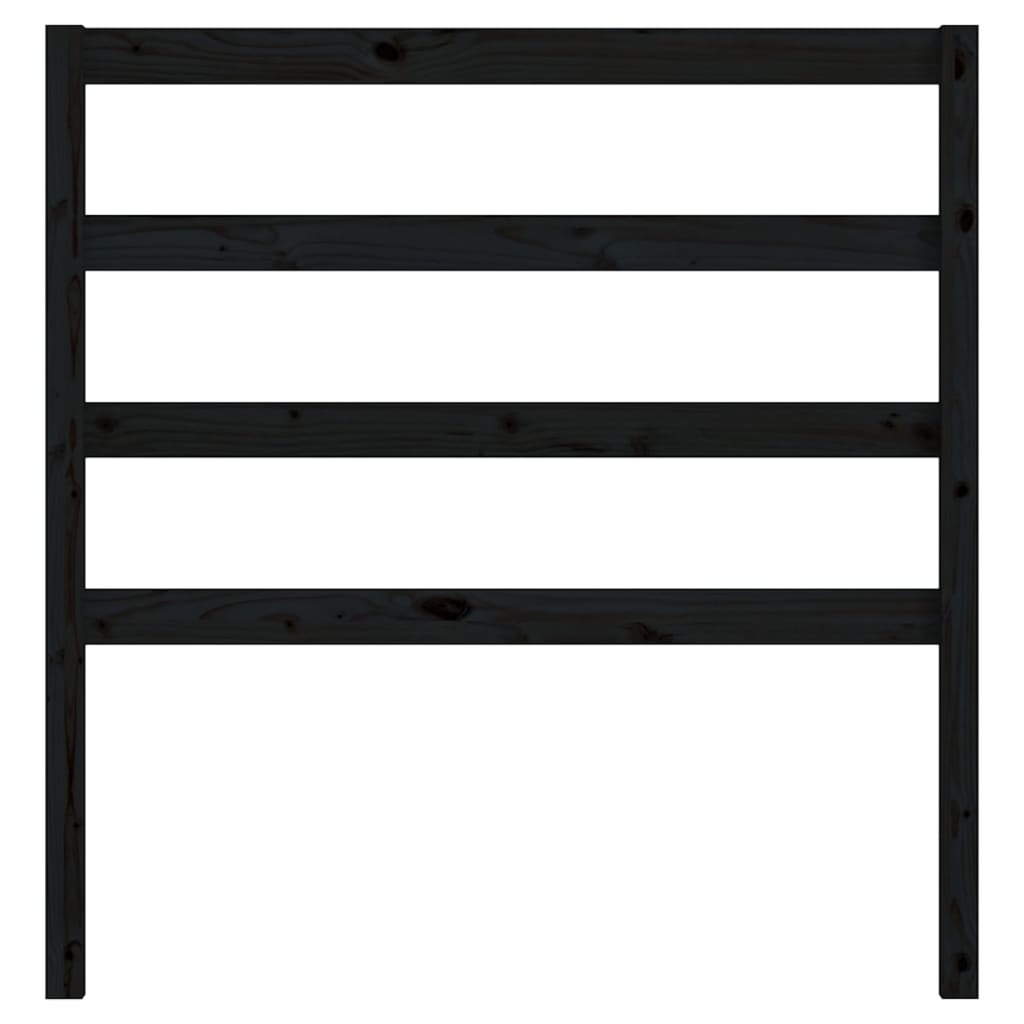 sengegærde 81x4x100 cm massivt fyrretræ sort