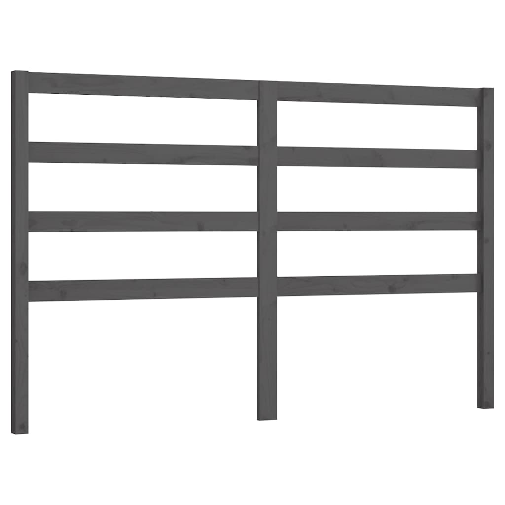 sengegærde 126x4x100 cm massivt fyrretræ grå