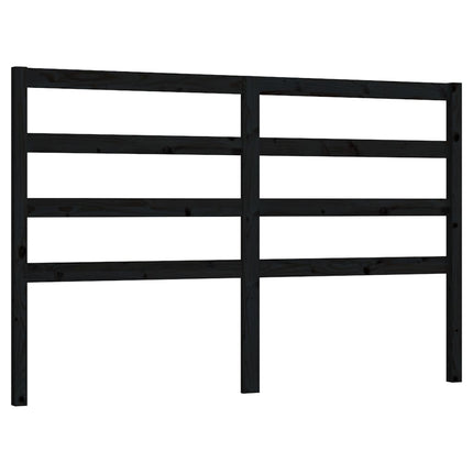 sengegærde 146x4x100 cm massivt fyrretræ sort