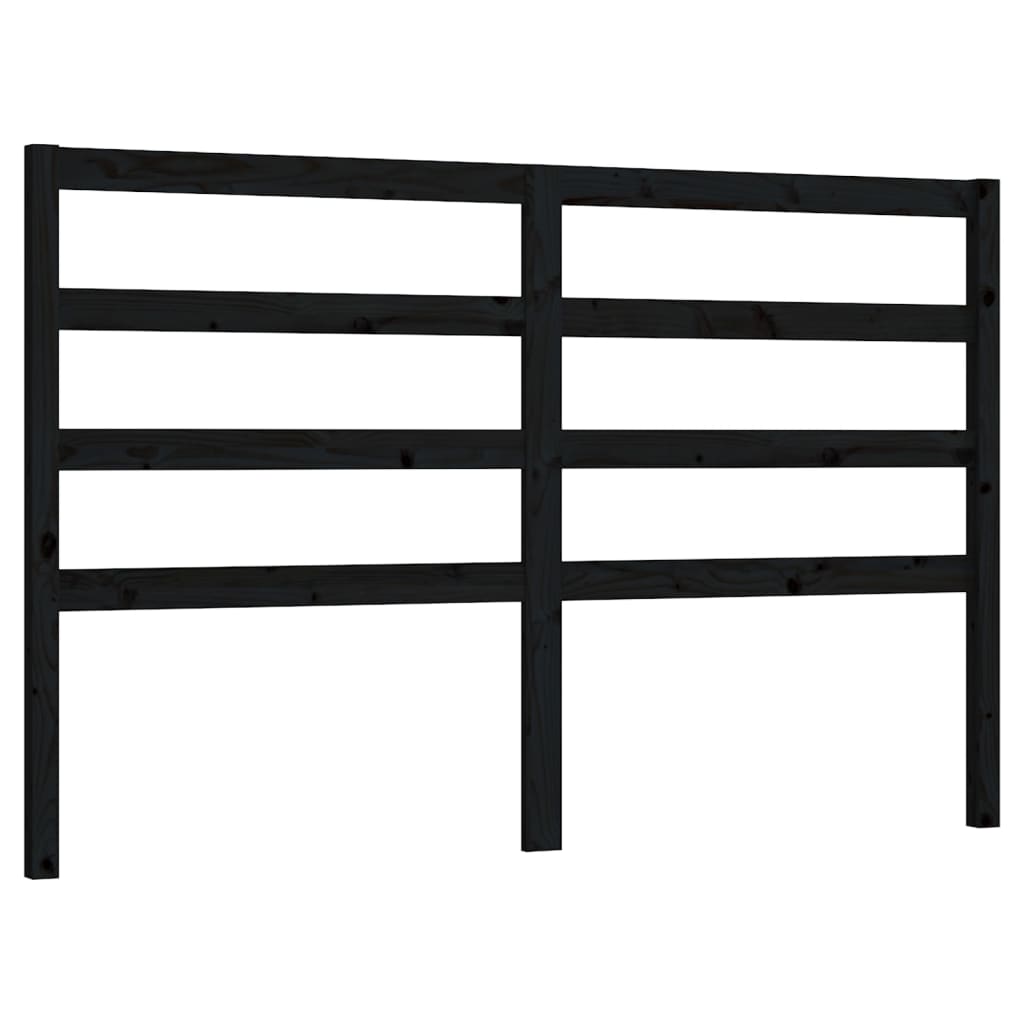 sengegærde 166x4x100 cm massivt fyrretræ sort