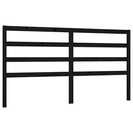 sengegærde 206x4x100 cm massivt fyrretræ sort