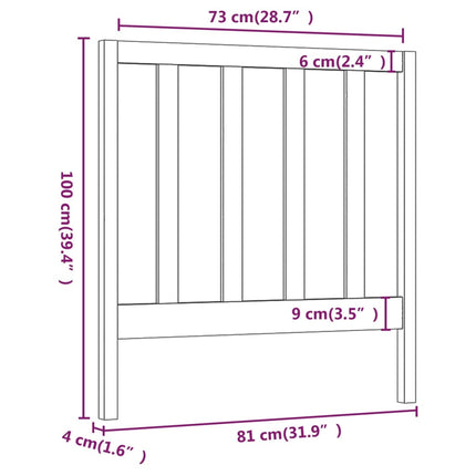 sengegærde 81x4x100 cm massivt fyrretræ