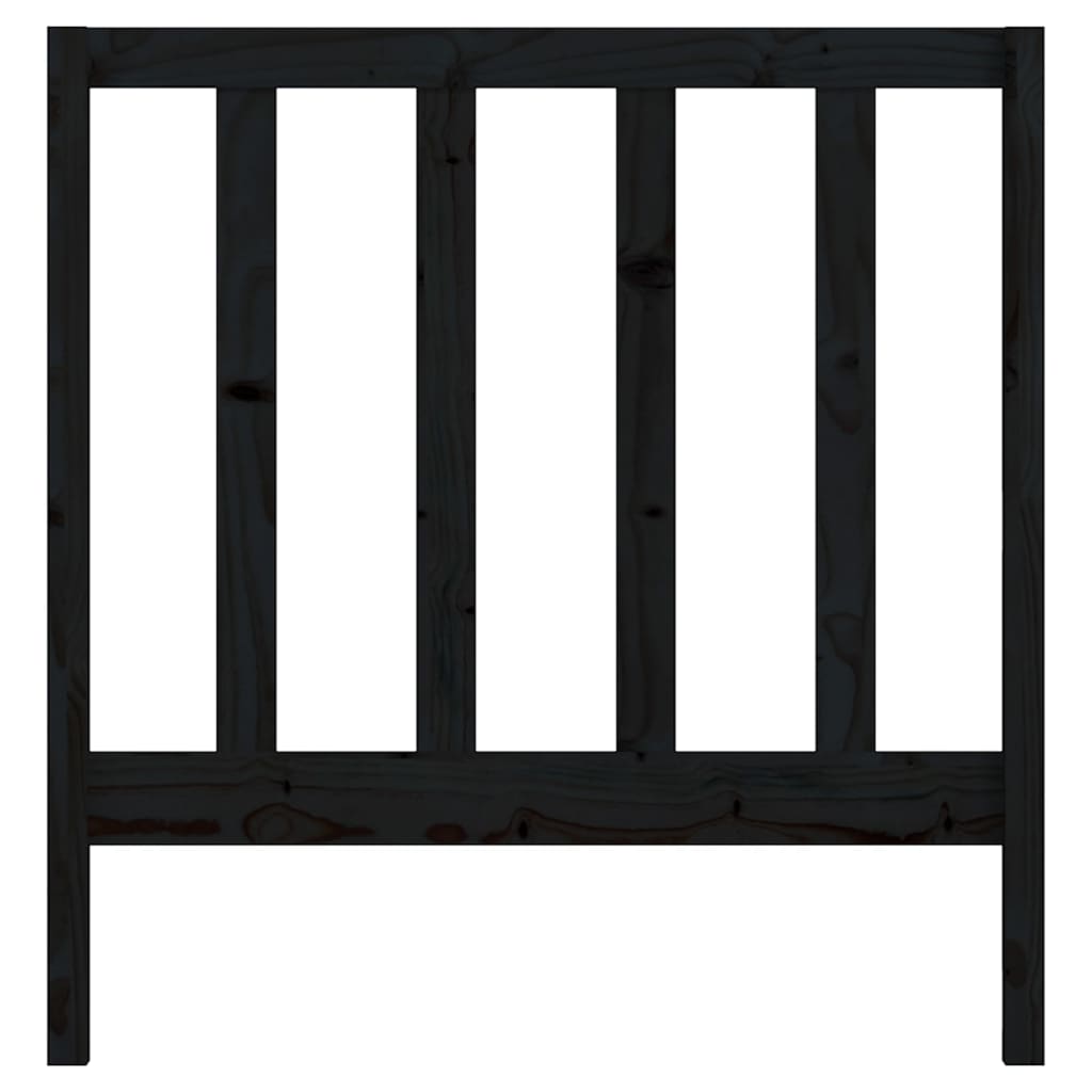sengegærde 81x4x100 cm massivt fyrretræ sort