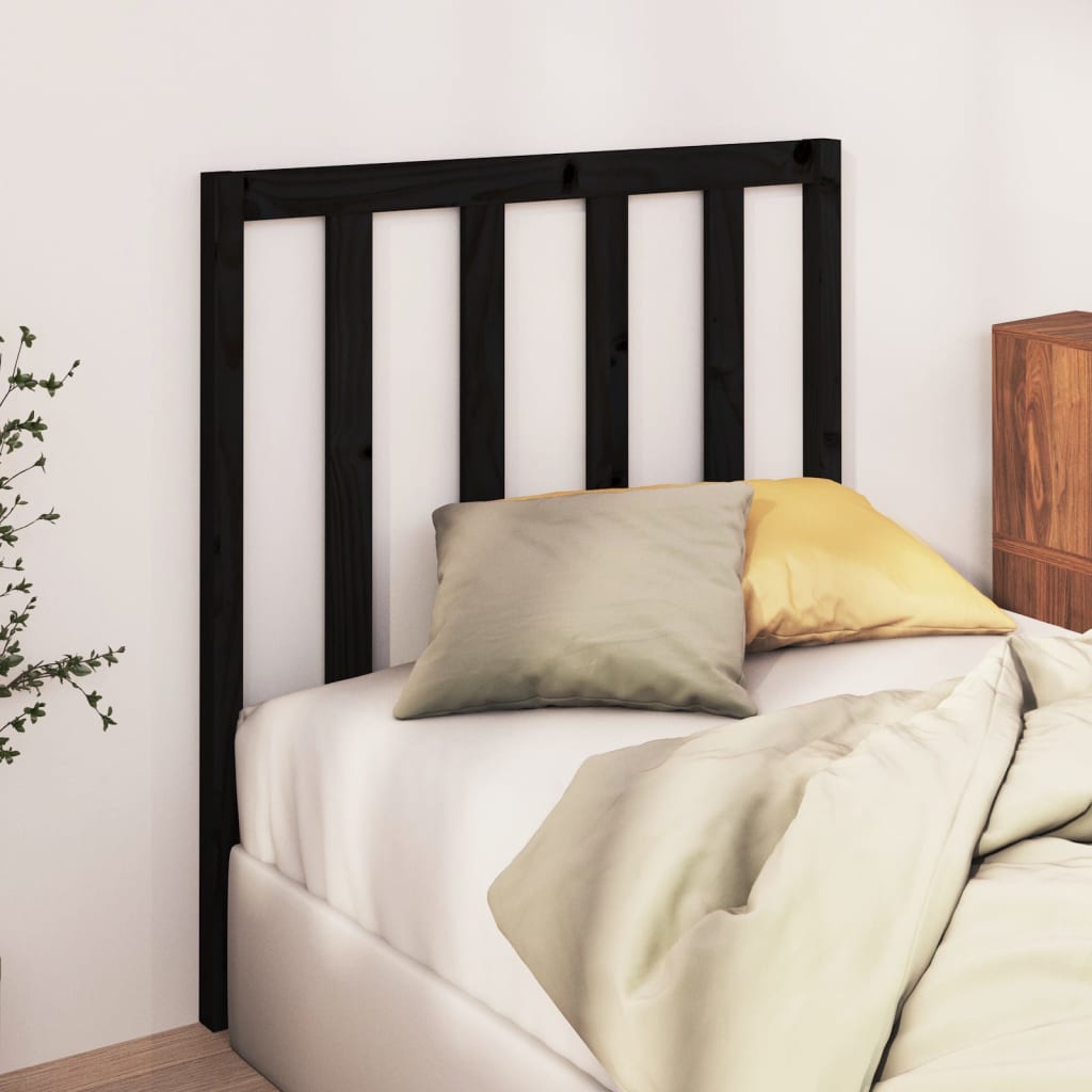 sengegærde 96x4x100 cm massivt fyrretræ sort