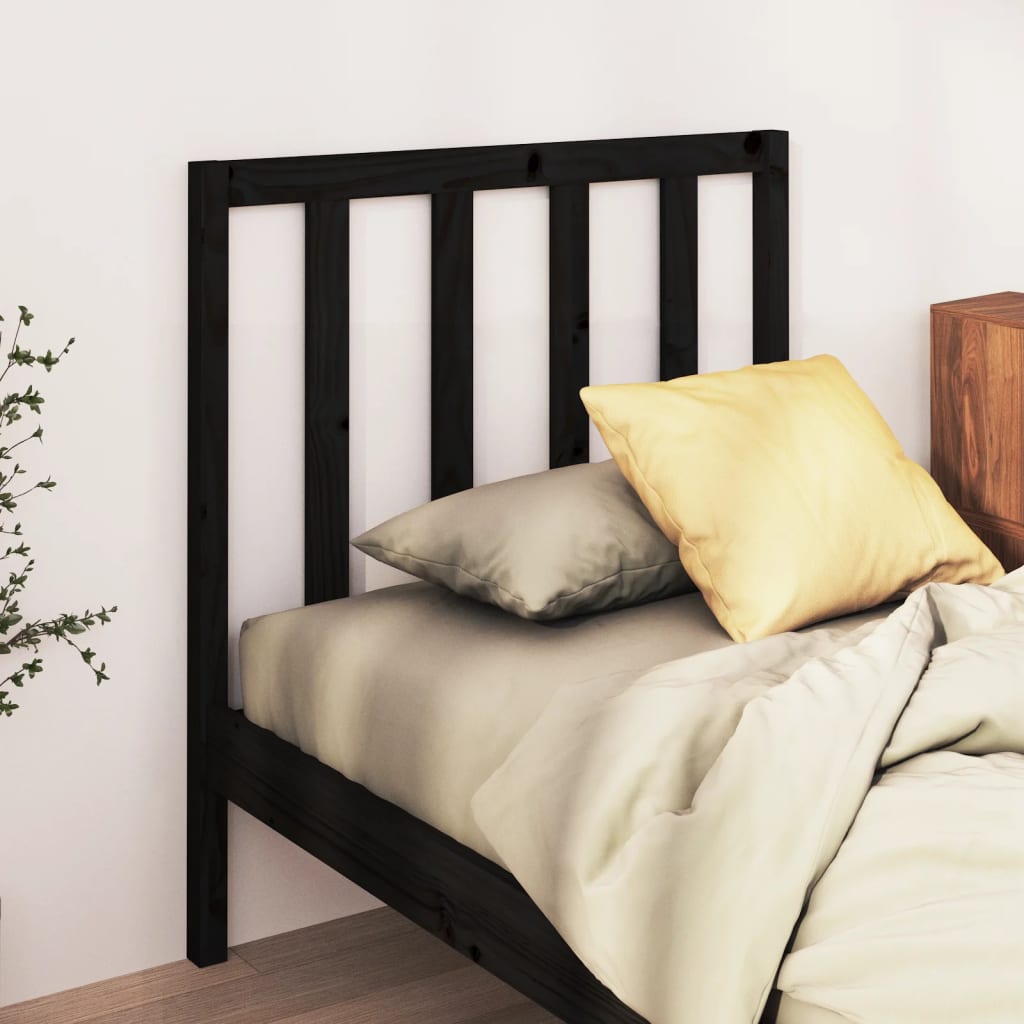 sengegærde 96x4x100 cm massivt fyrretræ sort