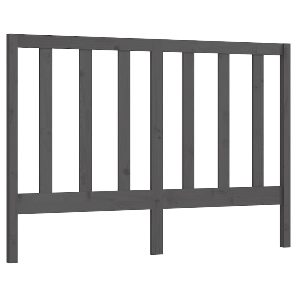 sengegærde 146x4x100 cm massivt fyrretræ grå