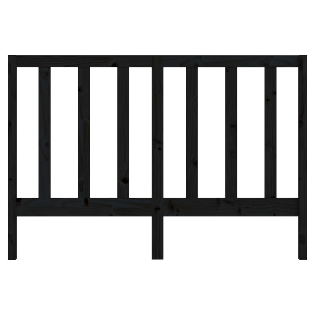 sengegærde 146x4x100 cm massivt fyrretræ sort