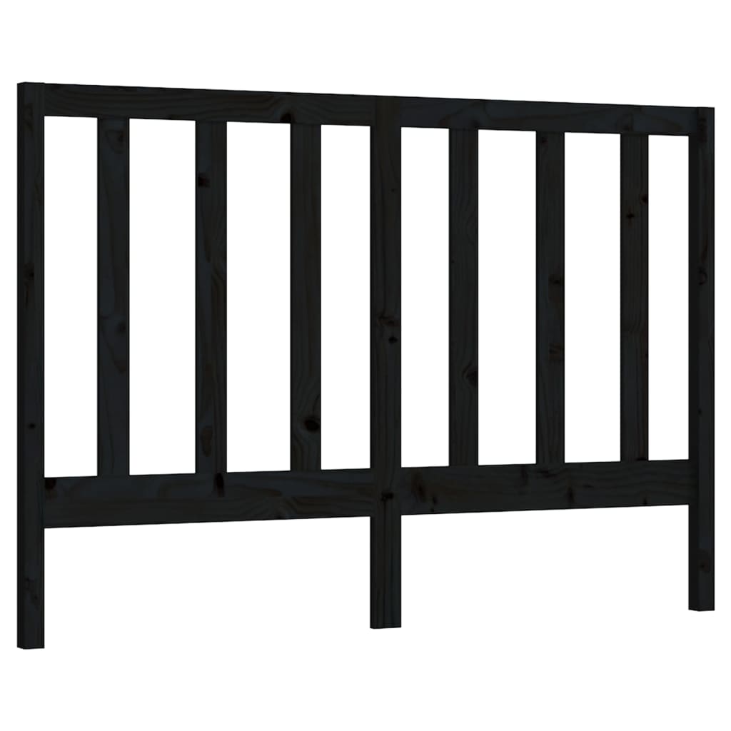 sengegavl 156x4x100 cm massivt fyrretræ sort