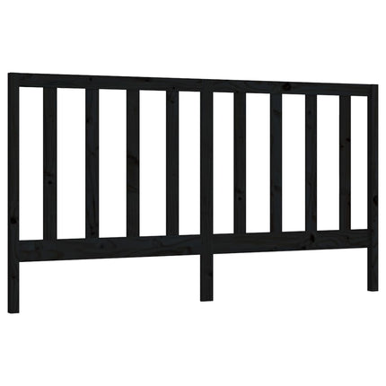 sengegærde 206x4x100 cm massivt fyrretræ sort