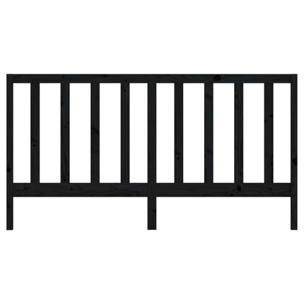 sengegærde 206x4x100 cm massivt fyrretræ sort