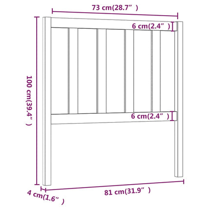 sengegærde 81x4x100 cm massivt fyrretræ grå