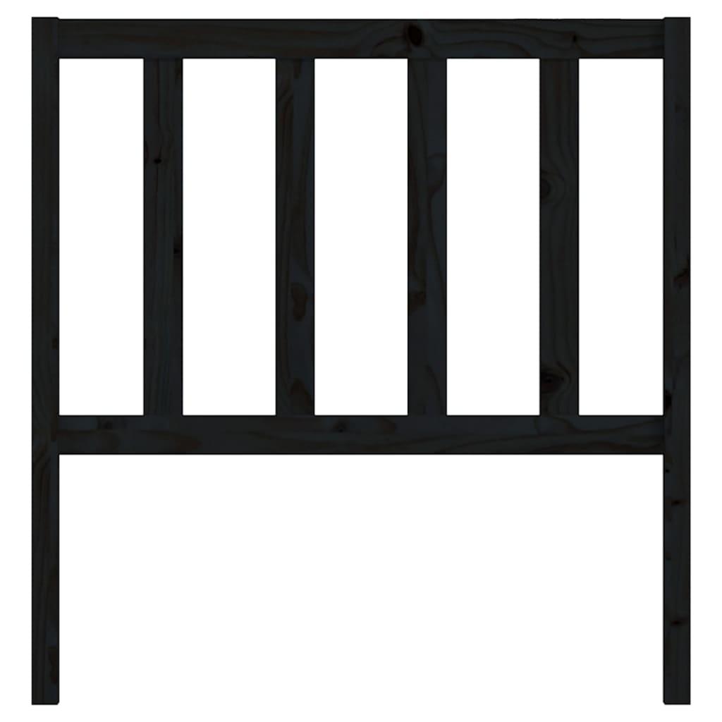 sengegærde 106x4x100 cm massivt fyrretræ sort