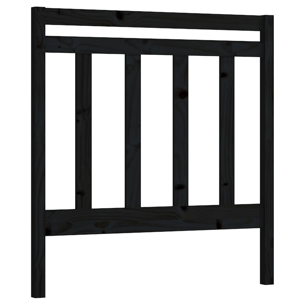 sengegærde 81x4x100 cm massivt fyrretræ sort