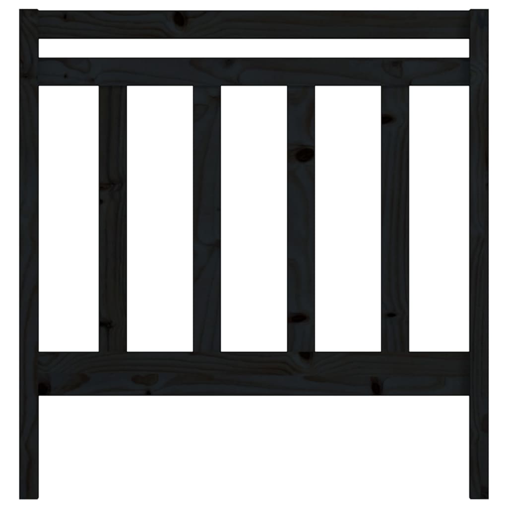 sengegærde 81x4x100 cm massivt fyrretræ sort
