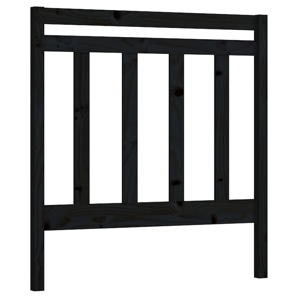 sengegærde 96x4x100 cm massivt fyrretræ sort