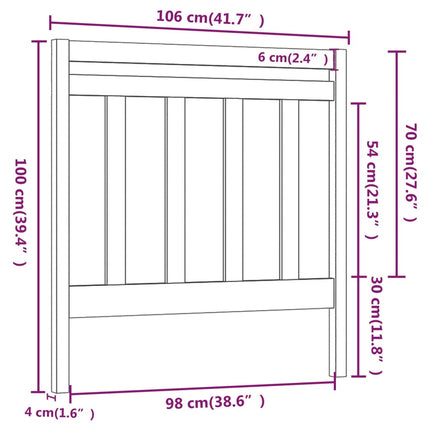 sengegærde 106x4x100 cm massivt fyrretræ gyldenbrun