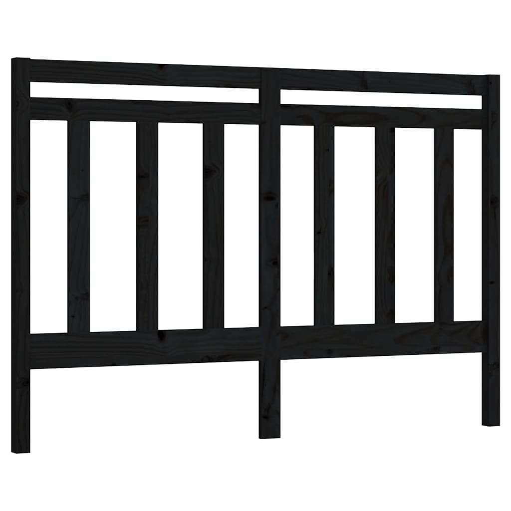 sengegærde 126x4x100 cm massivt fyrretræ sort