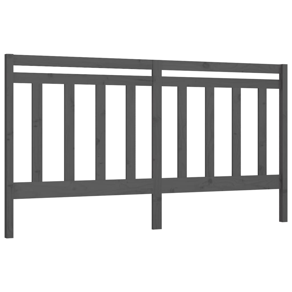 sengegærde 186x4x100 cm massivt fyrretræ grå