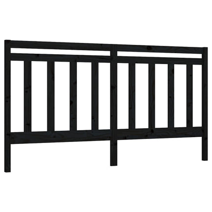 sengegærde 206x4x100 cm massivt fyrretræ sort