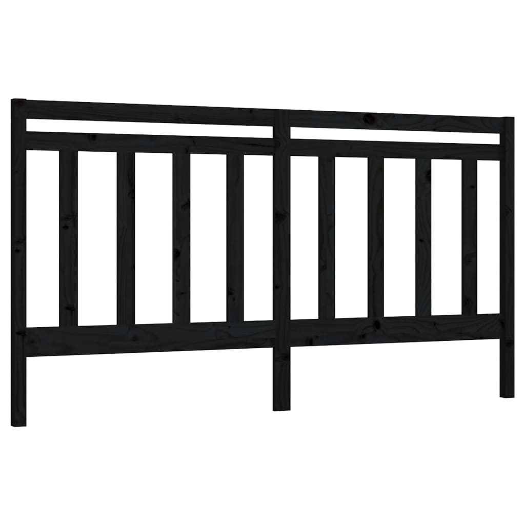 sengegærde 206x4x100 cm massivt fyrretræ sort