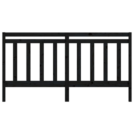 sengegærde 206x4x100 cm massivt fyrretræ sort