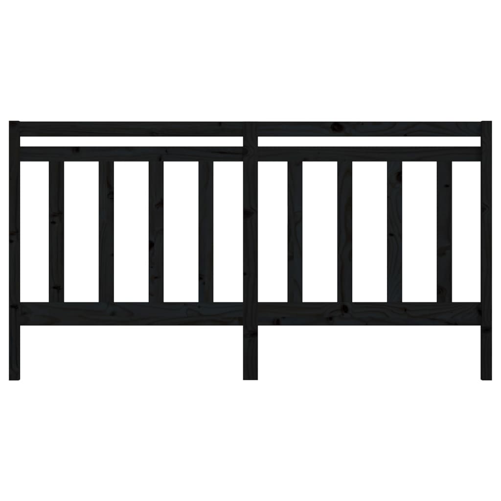 sengegærde 206x4x100 cm massivt fyrretræ sort