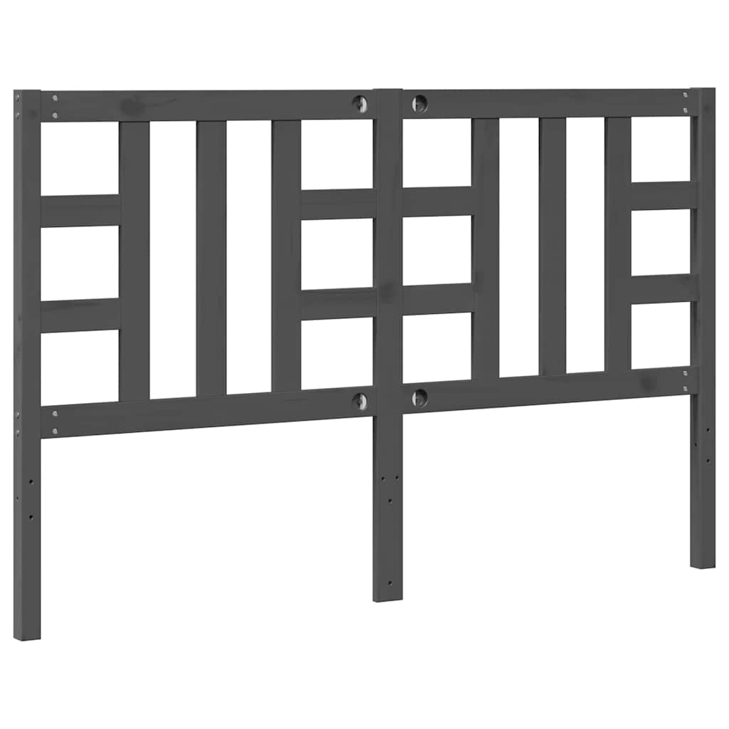 sengegærde 166x4x100 cm massivt fyrretræ grå