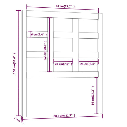 sengegærde 80,5x4x100 cm massivt fyrretræ grå